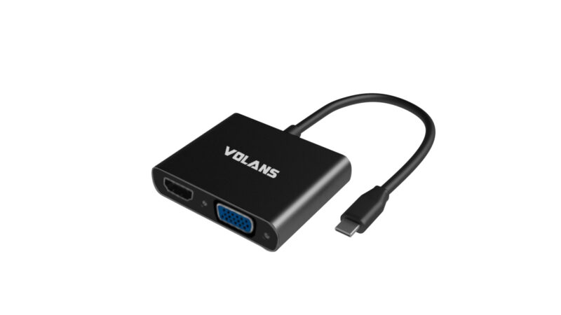 VOLANS VL-UCVH3C Aluminium 4-in-1 USB-C Hub with 60W PD