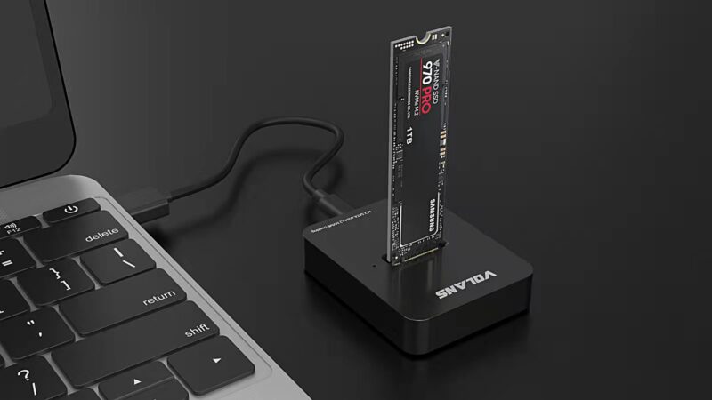 VOLANS VL-DSM2 Aluminium USB-C (Gen 2) M.2 NVMe/SATA SSD Docking Station - Image 5