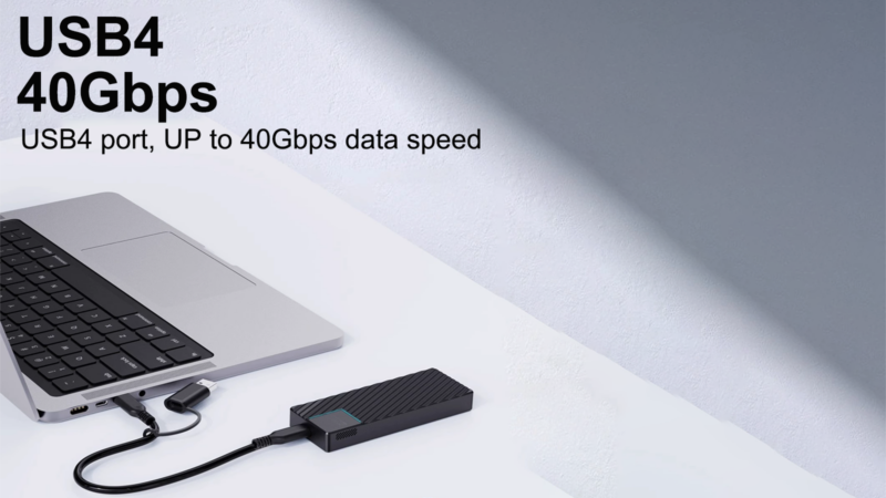 VOLANS VL-UCM2-U4 Aluminium NVMe PCIe M.2 SSD to USB4 Type C Enclosure 40Gbps - Image 4