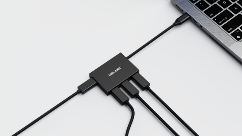VOLANS VL-HC04S Aluminium USB-C (10Gbps) to 4-Port USB-C Hub - Image 3