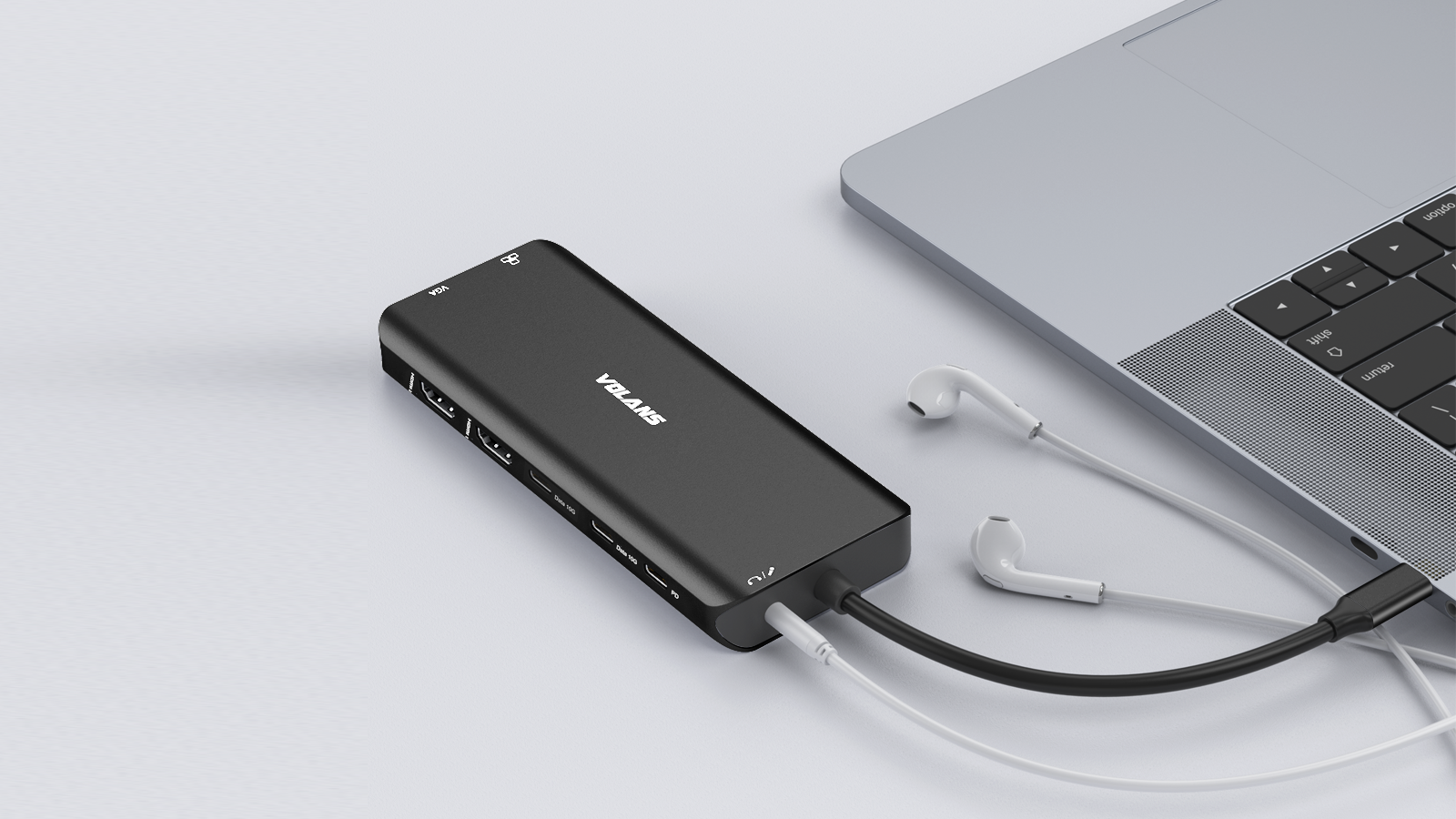 VOLANS VL-UCTDMH-S2 Aluminum 14-in-1 USB-C Hub with 100W PD - Image 10