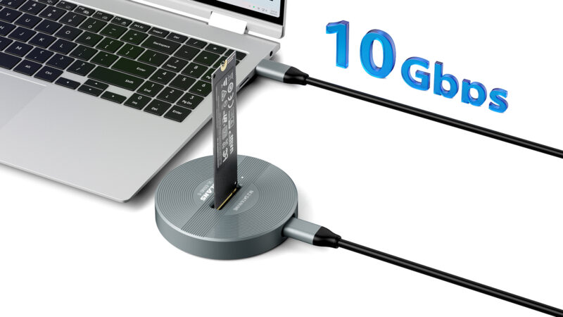 VOLANS VL-DSM2-S Aluminium USB-C (Gen 2) M.2 NVMe/SATA SSD Docking Station - Image 7