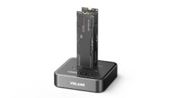 VOLANS VL-UCM2DS-S Aluminium 2-Bay USB-C (20Gbps) M.2 NVMe PCI-E SSD Docking Station with Clone