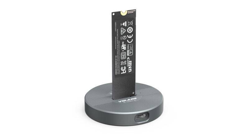 VOLANS VL-DSM2-S Aluminium USB-C (Gen 2) M.2 NVMe/SATA SSD Docking Station - Image 3