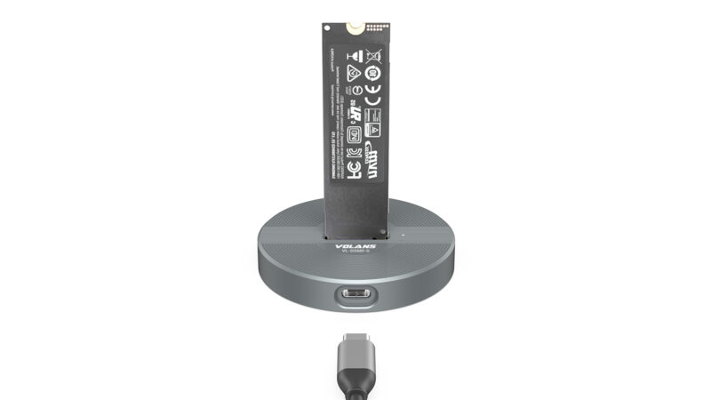 VOLANS VL-DSM2-S Aluminium USB-C (Gen 2) M.2 NVMe/SATA SSD Docking Station - Image 4