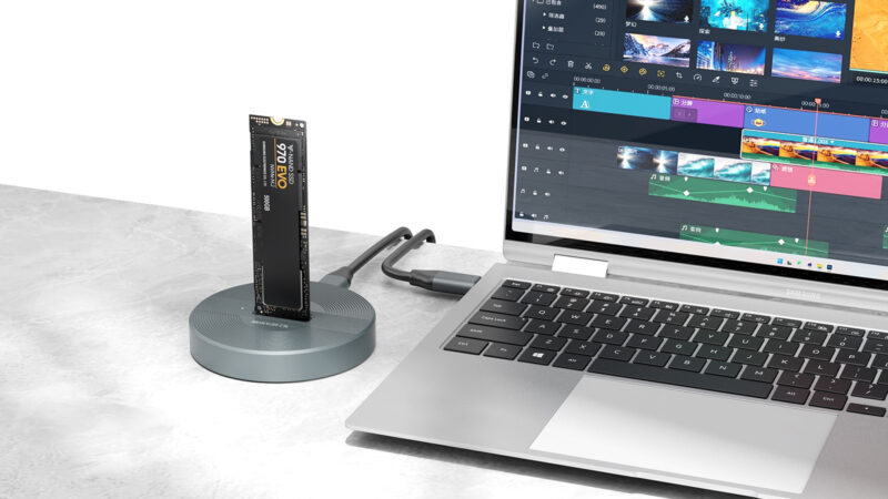 VOLANS VL-DSM2-S Aluminium USB-C (Gen 2) M.2 NVMe/SATA SSD Docking Station - Image 8
