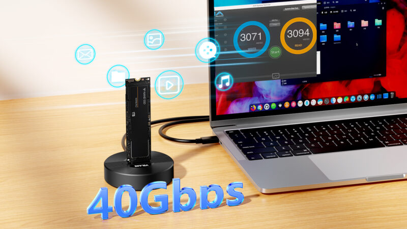 VOLANS VL-DSM2-U4 Aluminium USB4/TB4 to M.2 NVMe SSD Docking Station - Image 4