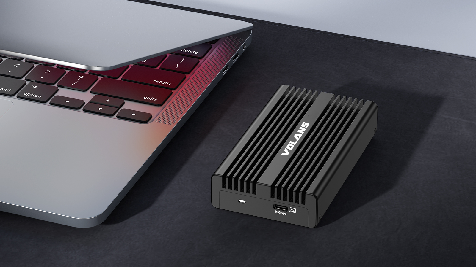 VOLANS VL-UCM2-U4HS Aluminium NVMe PCIe M.2 SSD to USB4 Type C Enclosure 40Gbps - Image 6