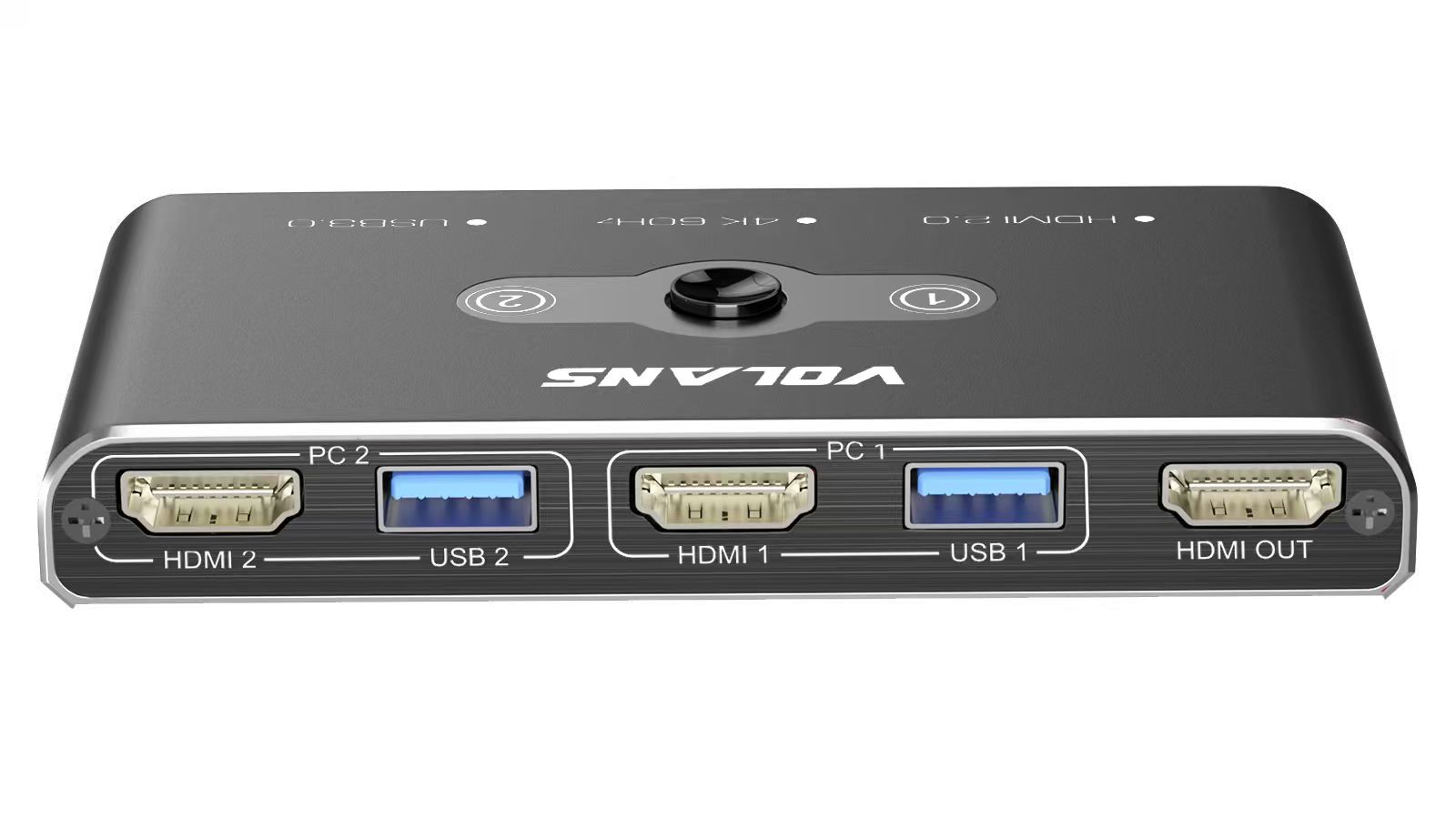 VOLANS VL-KVM3 Dual HDMI 2.0 (4K@60Hz) KVM Switch with 4xUSB3.0 Hub - Image 5